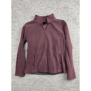 REI Sweater Womens Medium Purple Fleece Pullover Stand Collar Pockets Casual